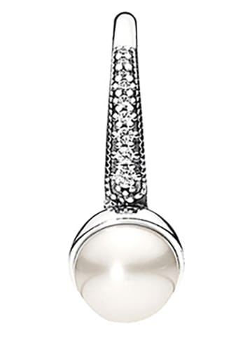 Pandora Srebrny pierścionek z cyrkoniami i perłą