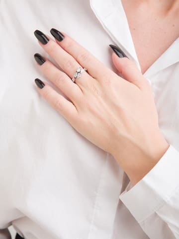 Pandora Silber-Ring mit Edelsteinen