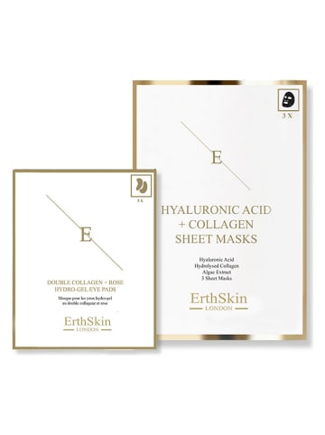 ErthSkin 8tlg. Gesichtspflege-Set ''Hyaluronic Acid & Collagen + Double Collagen & Rose''