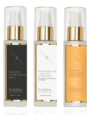 ErthSkin Serum (3 szt.) "Vit. C + Coll., Hyal. acid + Coll., 24k Gold"