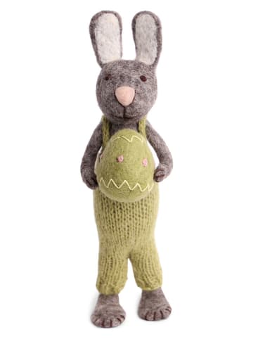 Gry & Sif Decofiguur ''Bunny'' grijs/groen - (L)30 cm