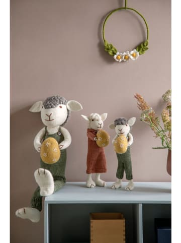 Gry & Sif Decofiguur ''Sheep'' grijs/groen/crème - (L)27 cm