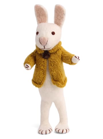Gry & Sif Decofiguur ''Bunny'' wit/okergeel - (L)30 cm