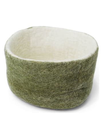 Gry & Sif Opbergmand groen/wit - Ø 21 cm