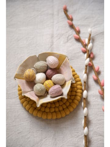 Gry & Sif 3-delige set: decohanger ''Eggs'' lichtroze/wit - (H)3,75 x Ø 3 cm