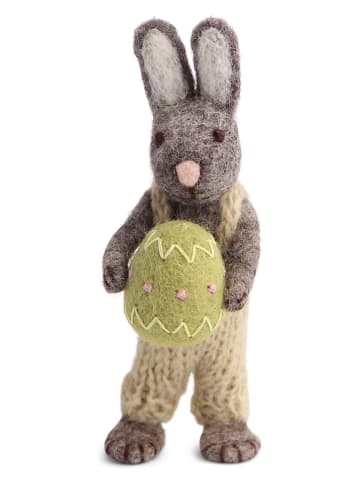 Gry & Sif Decofiguur ''Bunny'' grijs/groen - (L)13 cm