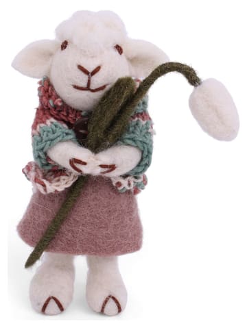 Gry & Sif Decofiguur ''Sheep'' wit/lichtroze - (L)11 cm