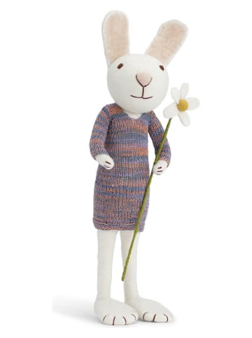 Gry & Sif Decofiguur ''Bunny'' wit/blauw/oranje - (L)60 cm