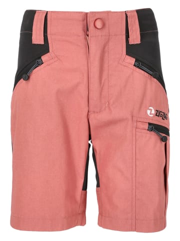 Zigzag Szorty outdoorowe "Bono" w kolorze jasnoczerwono-czarnym