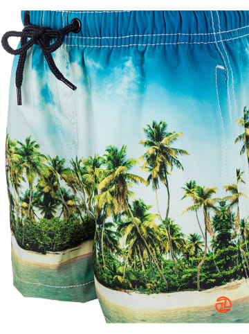 Zigzag Szorty kąpielowe "Dino" w kolorze zielono-niebieskim