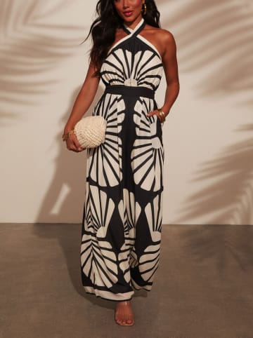 Milan Kiss Jumpsuit in Schwarz/ Creme