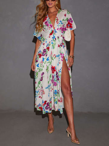 Milan Kiss Jurk wit/groen/blauw