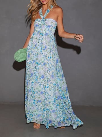 Milan Kiss Kleid in Hellblau/ Weiß/ Lila