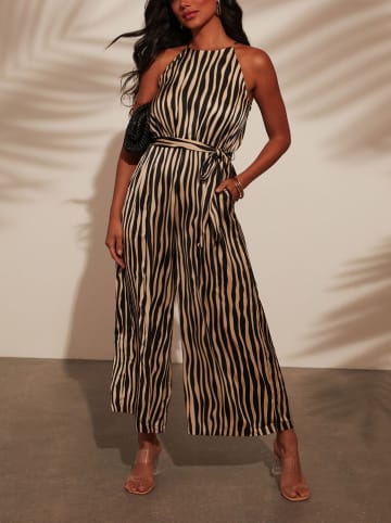 Milan Kiss Jumpsuit in Schwarz/ Beige