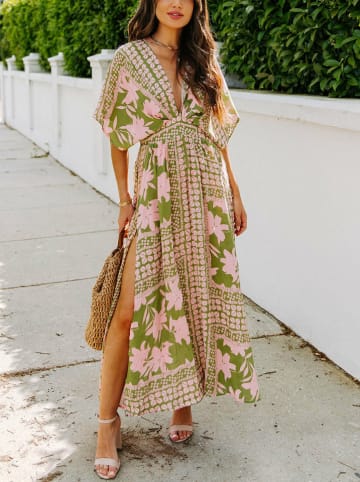 Milan Kiss Kleid in Grün/ Rosa