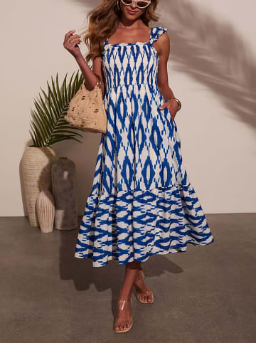 Milan Kiss Kleid in Weiß/ Blau