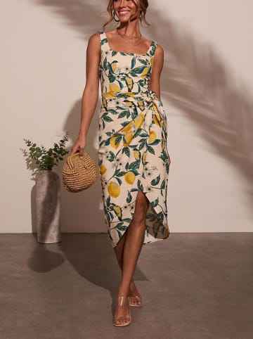 Milan Kiss Kleid in Beige/ Grün/ Gelb