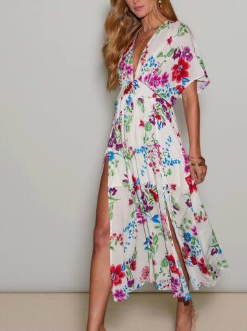 Milan Kiss Kleid in Weiß/ Bunt
