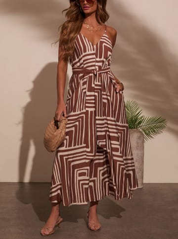Milan Kiss Kleid in Braun/Creme