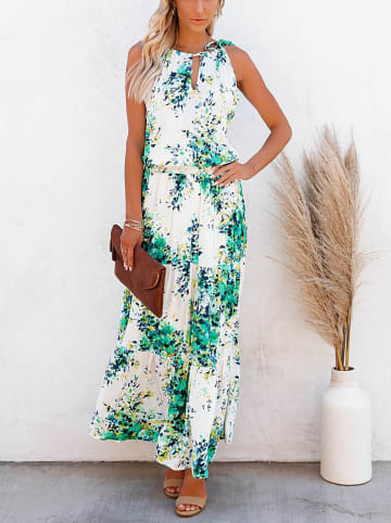Milan Kiss Kleid in Weiß/ Grün/ Gelb