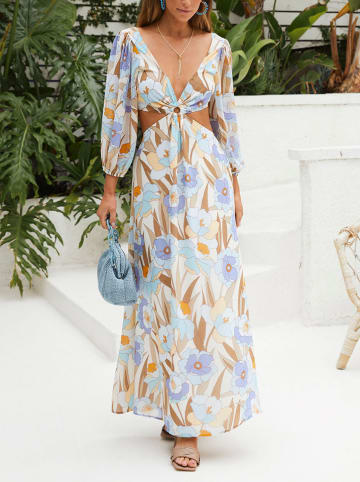 Milan Kiss Jurk beige/lichtblauw