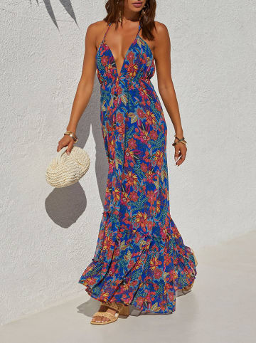 Milan Kiss Kleid in Blau/ Rot