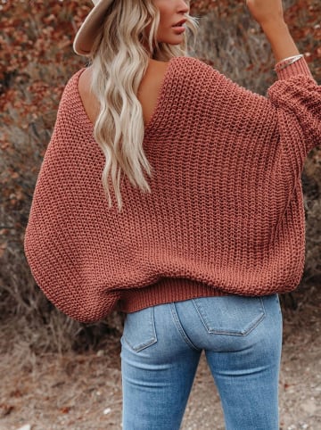 Milan Kiss Pullover in Rotbraun