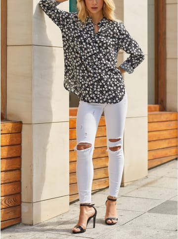 Milan Kiss Bluse in Schwarz/ Weiß