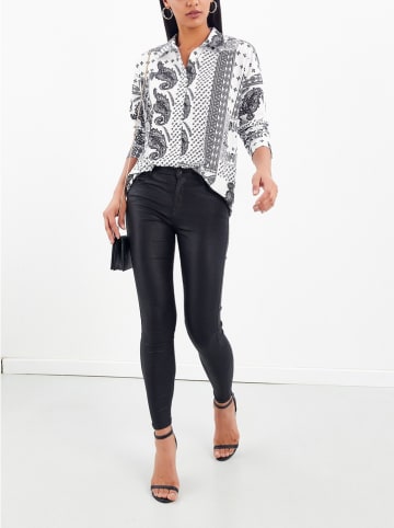 Milan Kiss Bluse in Weiß/ Schwarz