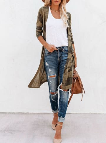 Milan Kiss Kardigan w kolorze khaki