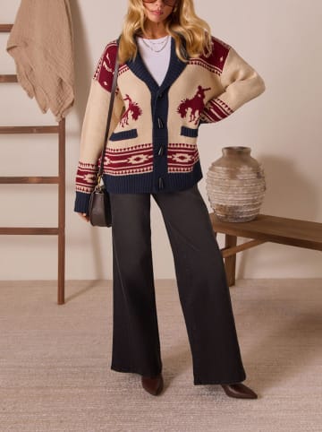 Milan Kiss Vest beige/rood/donkerblauw