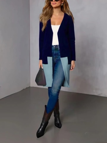 Milan Kiss Cardigan in Hellblau/ Dunkelblau