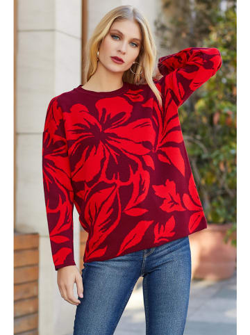 Milan Kiss Pullover in Rot/ Bunt