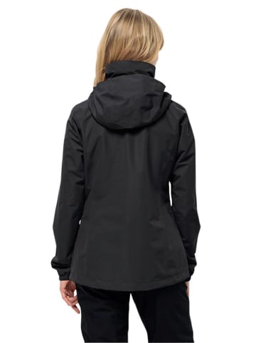 Jack Wolfskin Kurtka przeciwdeszczowa "Stormy Point" w kolorze czarnym