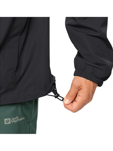 Jack Wolfskin Kurtka przeciwdeszczowa "Stormy Point" w kolorze czarnym