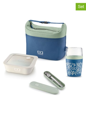 Monbento 7tlg. Lunch-Set in Blau/ Grün