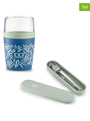 Monbento 5tlg. Lunch-Set in Blau/ Grün
