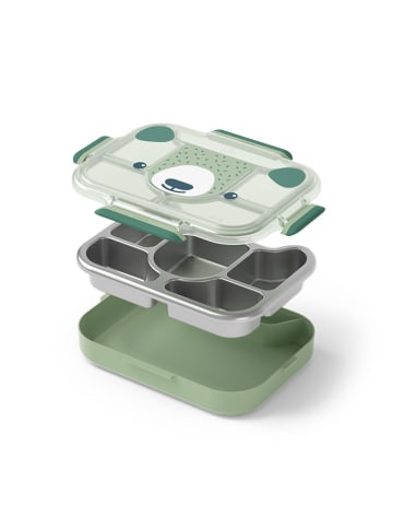 Monbento Lunchbox ''Bear'' in Grün - (B)28,2 x (H)5,7 x (T)21,4 cm