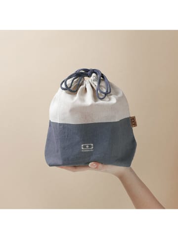 Monbento Torba ''Pochette L'' w kolorze beżowo-niebieskim na lunch - 20,5 x 25 x 10,5 cm