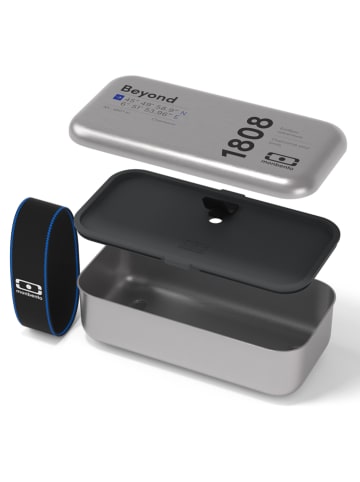 Monbento 5-delige lunchset "Beyond" zilverkleurig/zwart/blauw