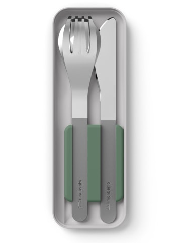 Monbento 10tlg. Lunch-Set "Leaves" in Weiß/ Grün