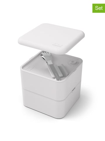 Monbento 4-delige set: bestek zilverkleurig/wit