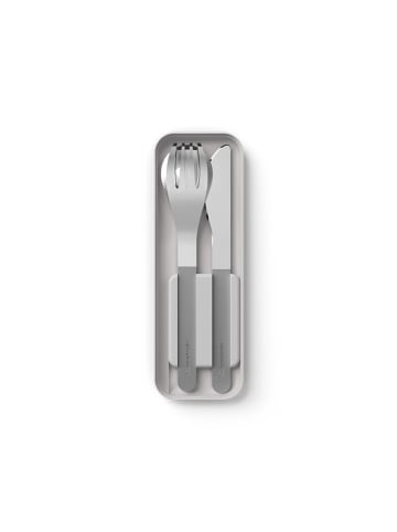 Monbento 4tlg. Set: Besteck in Silber/ Weiß