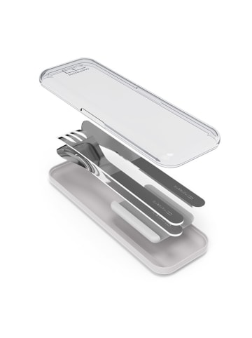 Monbento 4-delige set: bestek zilverkleurig/wit