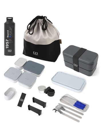 Monbento 14-delige lunchset grijs/antraciet