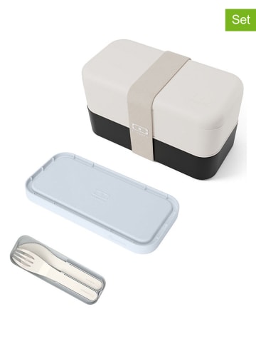 Monbento 6tlg. Lunch-Set in Beige/ Schwarz