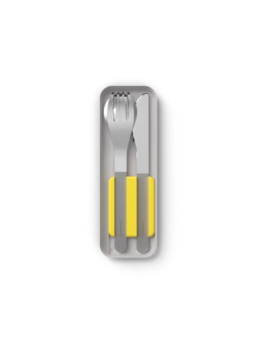 Monbento 4tlg. Set: Besteck in Silber/ Gelb