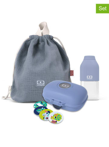 Monbento 3tlg, Snack-Set in Blau