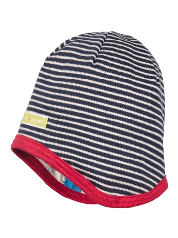 loud + proud Wendemütze in Schwarz/ Weiß/ Hellblau