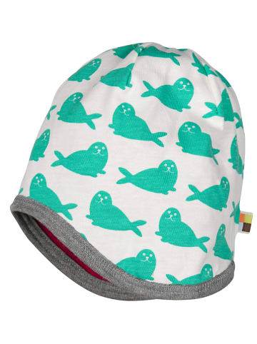 loud + proud Wendemütze in Rot/ Grün/ Creme